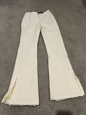 Fusalp White Flared Ski/Snow Pants with Side Zippers size 38